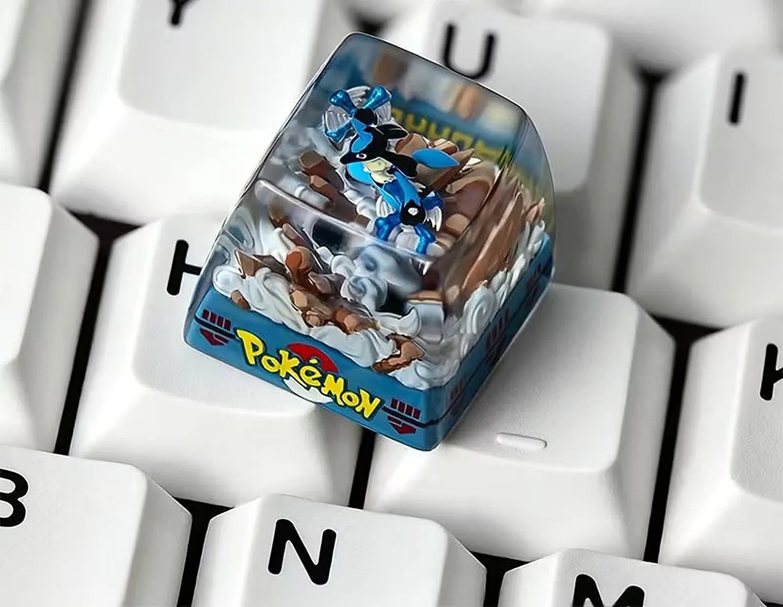 addone anime Handmade Pokémon Resin Artisan Keycap - Custom Mechanical Keyboard Caps Lucario (Style B) Artisan Keycap