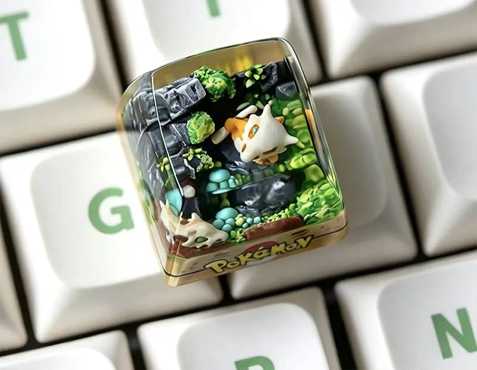 addone anime Handmade Pokémon Resin Artisan Keycap - Custom Mechanical Keyboard Caps Cubone Artisan Keycap