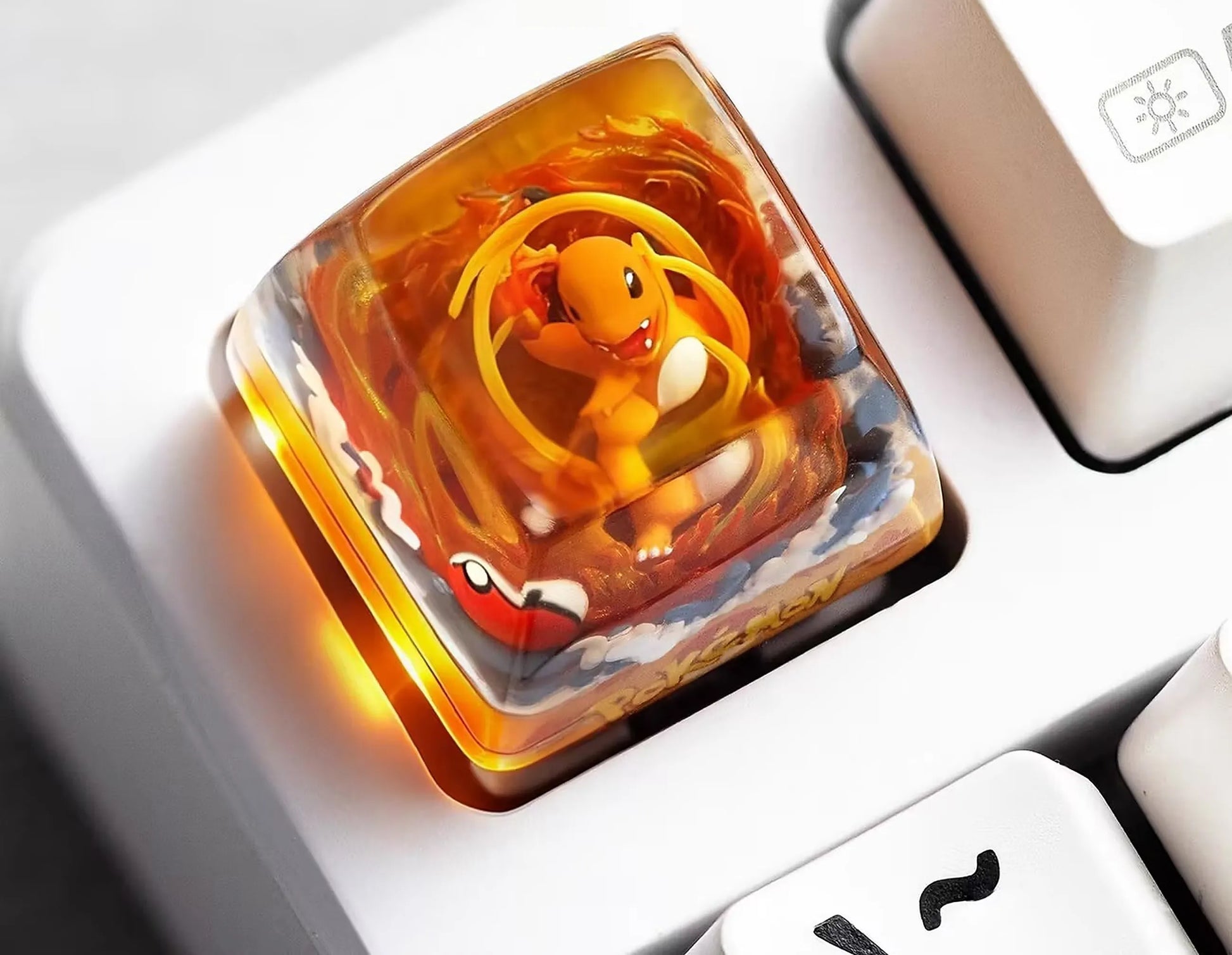 addone anime Handmade Pokémon Resin Artisan Keycap - Custom Mechanical Keyboard Caps Charmander Artisan Keycap