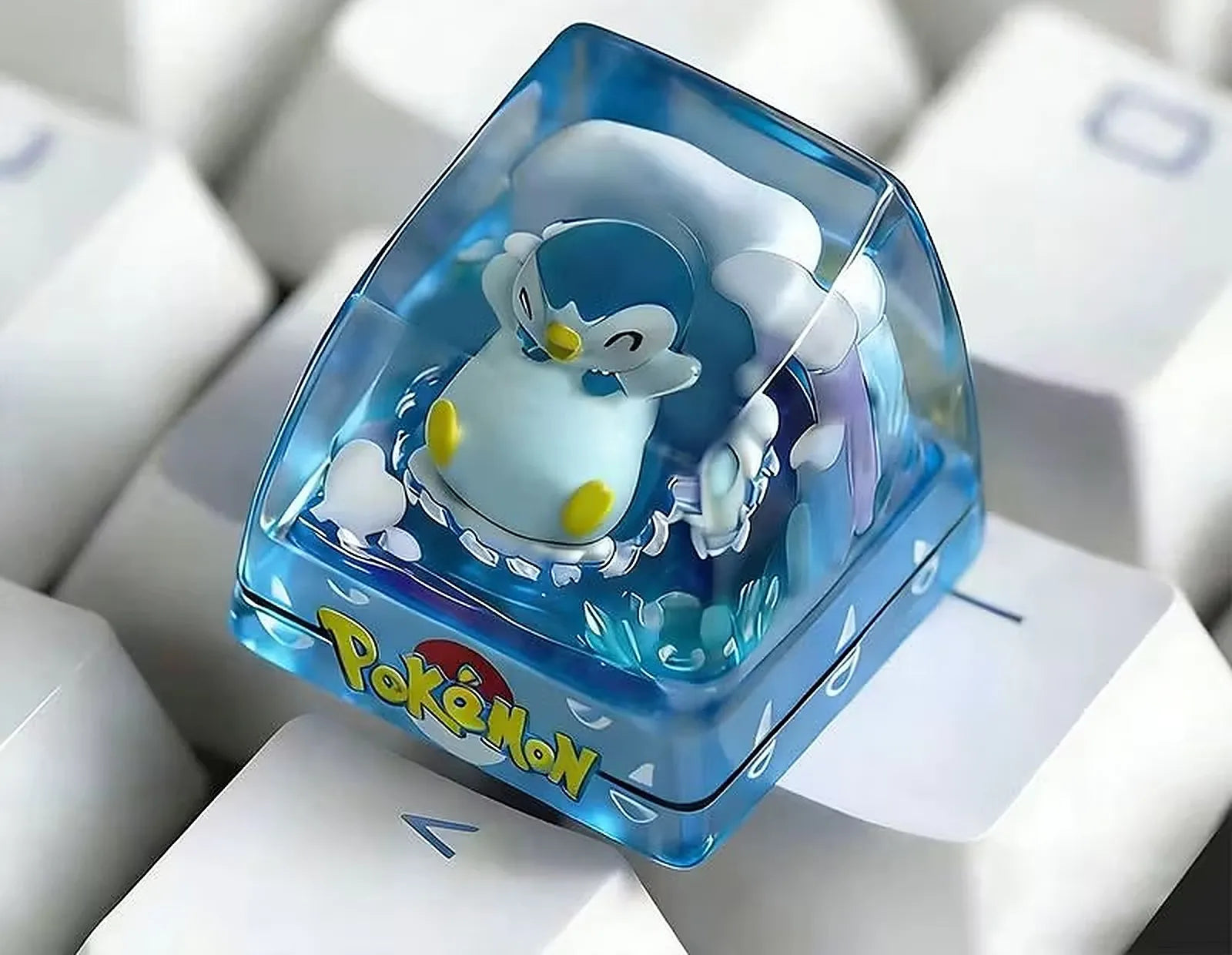 addone anime Handmade Pokémon Resin Artisan Keycap - Custom Mechanical Keyboard Caps Piplup Artisan Keycap
