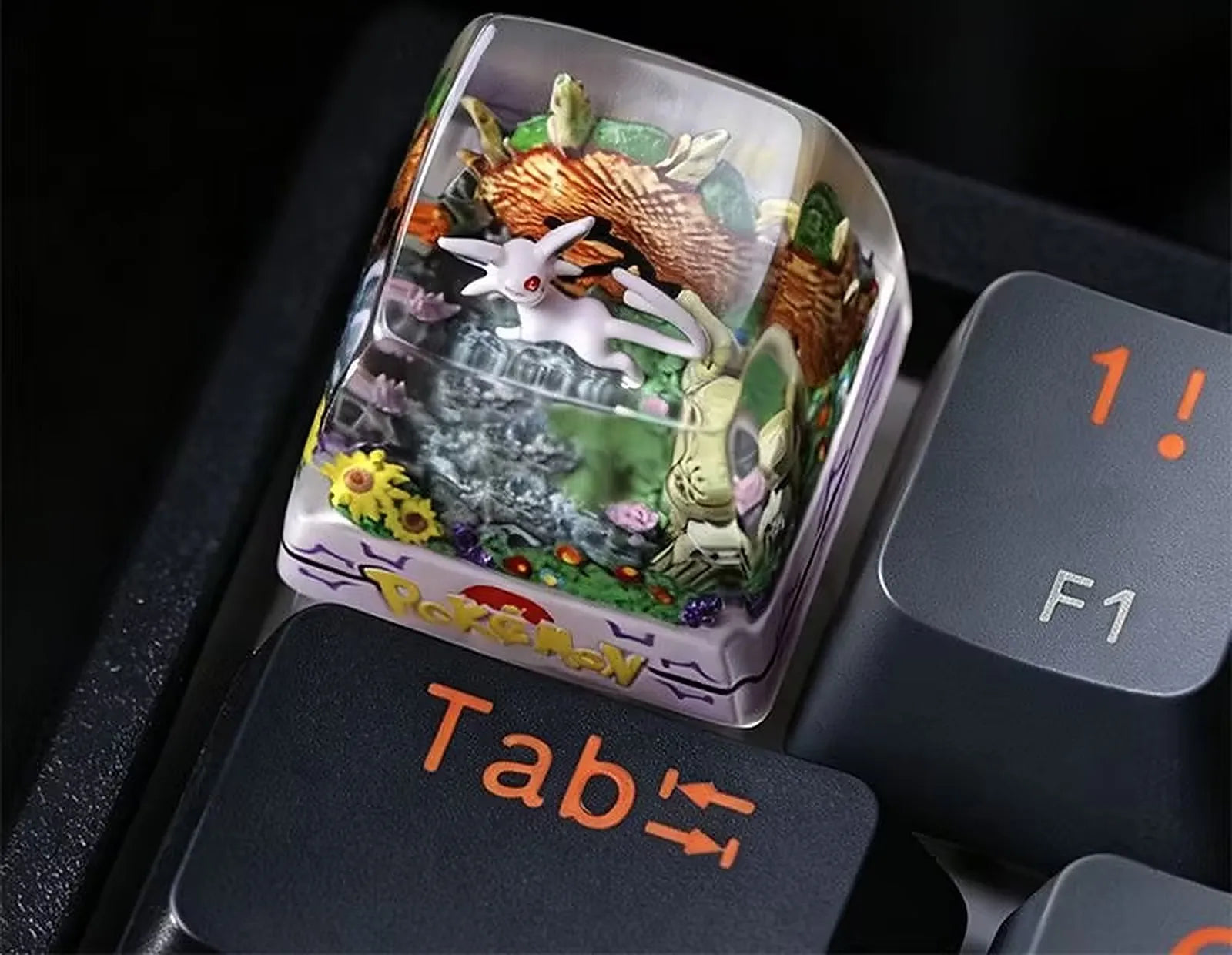 addone anime Handmade Pokémon Resin Artisan Keycap - Custom Mechanical Keyboard Caps Espeon Artisan Keycap