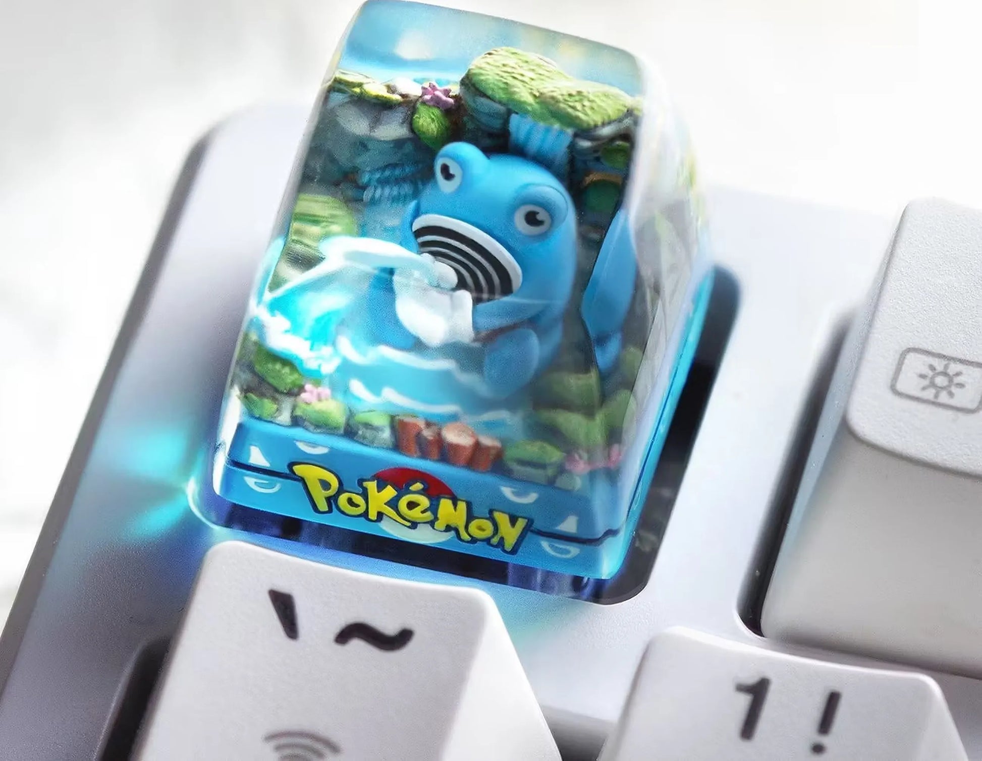 addone anime Handmade Pokémon Resin Artisan Keycap - Custom Mechanical Keyboard Caps Poliwag Artisan Keycap