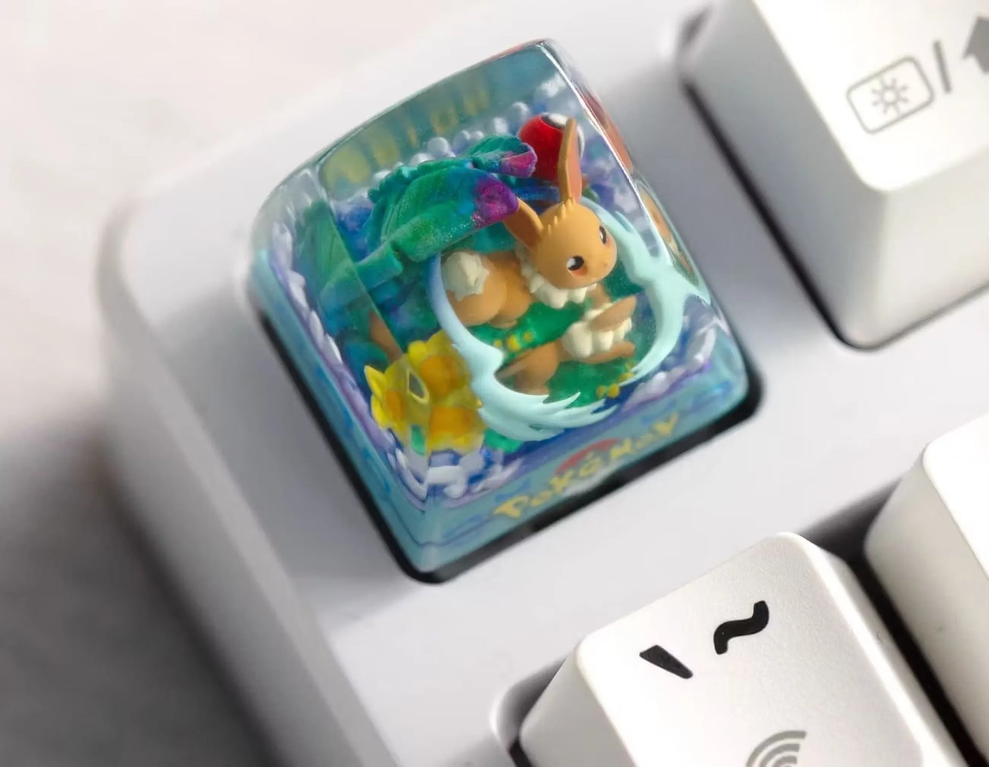 addone anime Handmade Pokémon Resin Artisan Keycap - Custom Mechanical Keyboard Caps Eevee Artisan Keycap