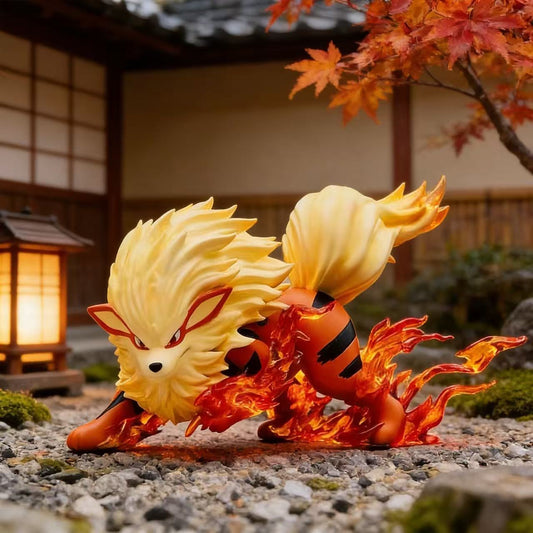 Pokemon Arcanine Fire Swirl Action Figure - 9cm Collectible Anime Mini Statue