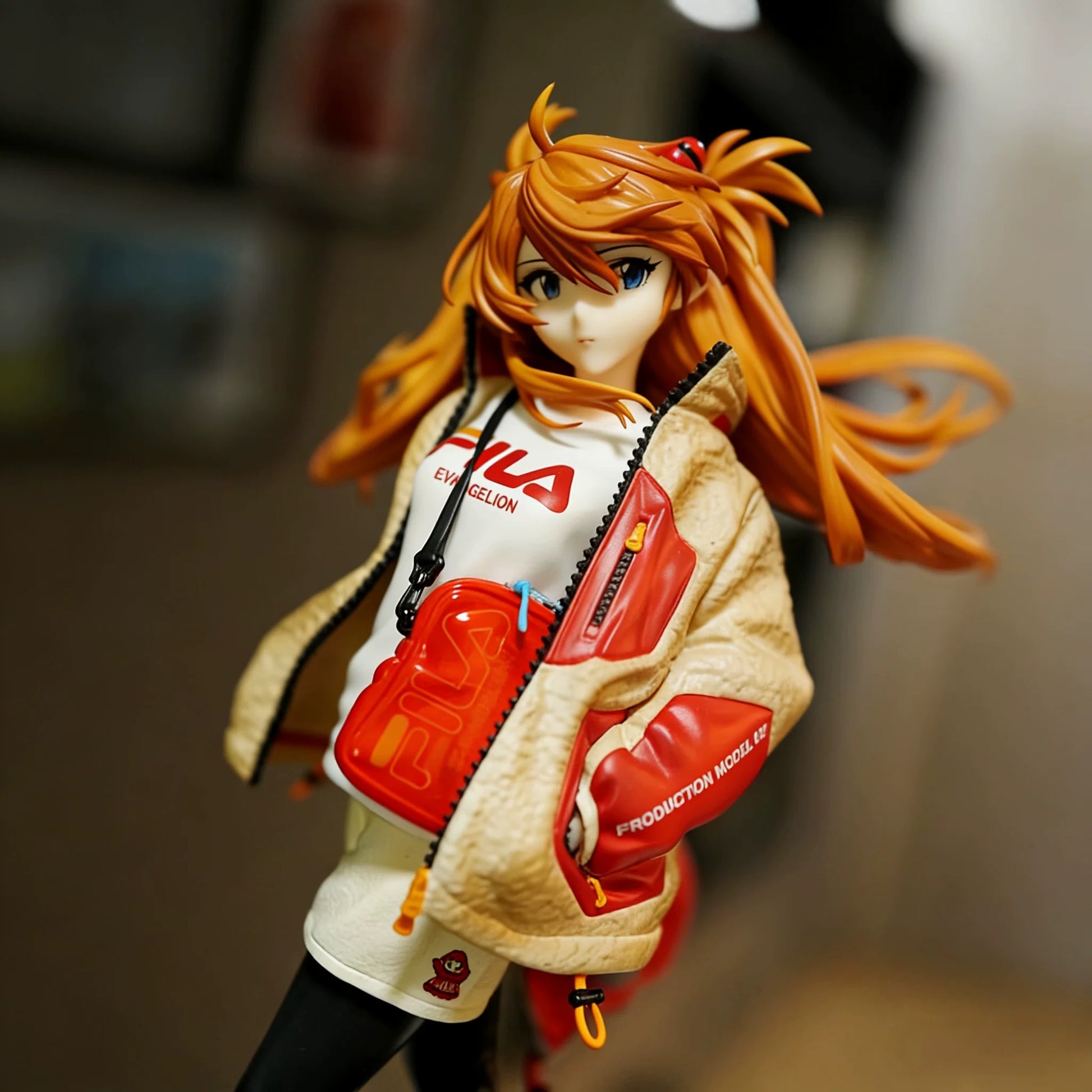 +1 Anime Evangelion EVA Asuka Langley Soryu Squatting Pose Figure, Anime Girl Model, Collectible Gift