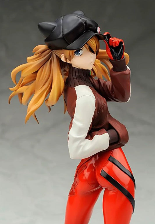 +1 Anime Evangelion EVA Asuka Langley Soryu Squatting Pose Figure, Anime Girl Model, Collectible Gift Orange