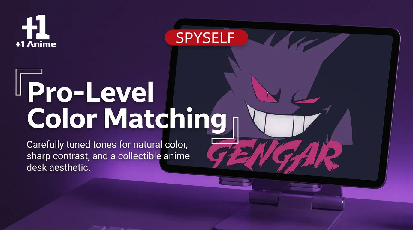 +1 Anime Gengar Ghost Anime Side-Lit Keycap Set – 122-Key PBT + PC Translucent Keycaps for Mechanical Keyboards