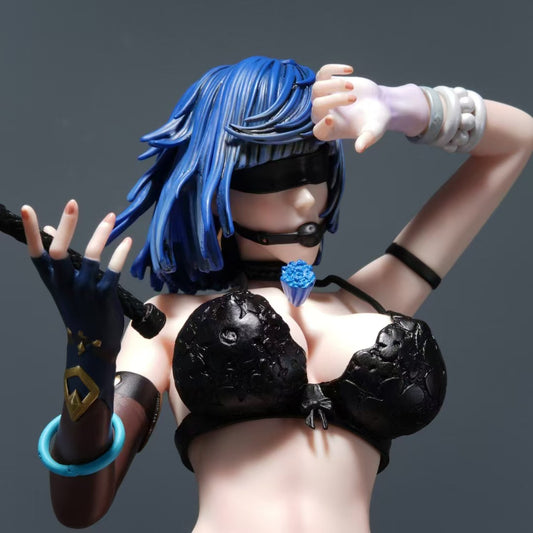 +1 Anime Queen Nightlan Beautiful Girl Night Orchid Figurine 2D Ornament blue 手办模型