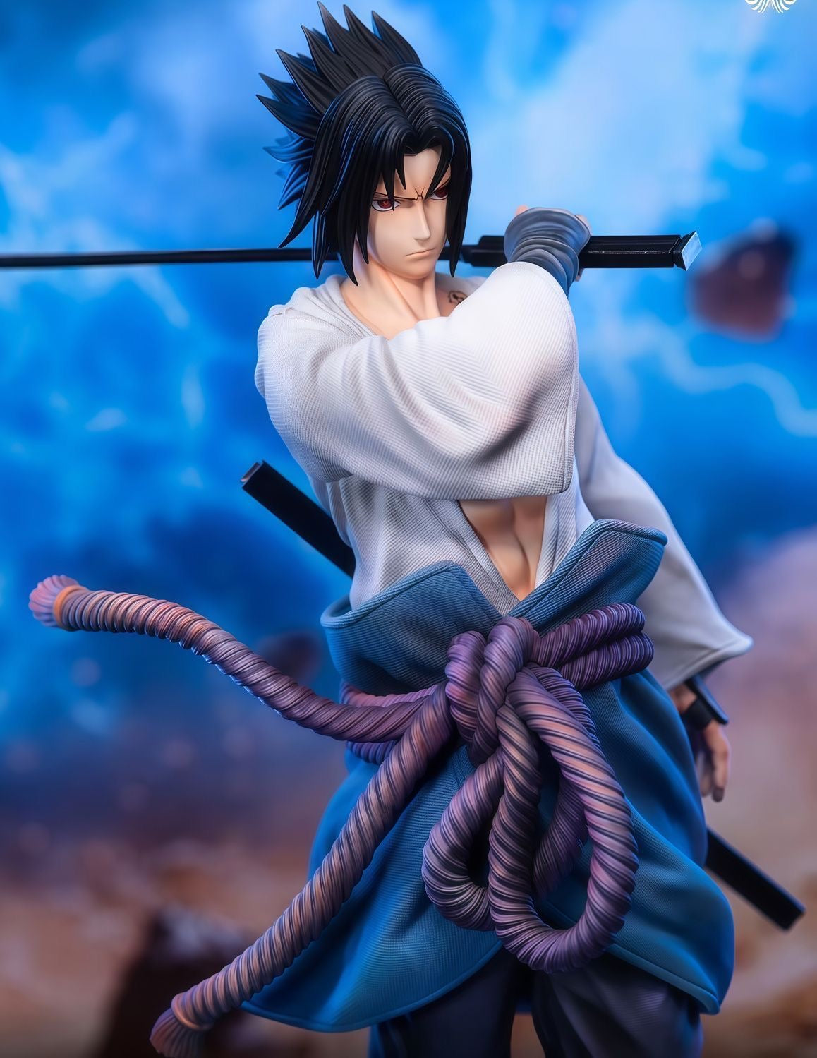 +1 Anime Sasuke Uchiha "Avenger's Resolve" 36cm Premium Resin Statue - Iconic Standing Pose Masterpiece