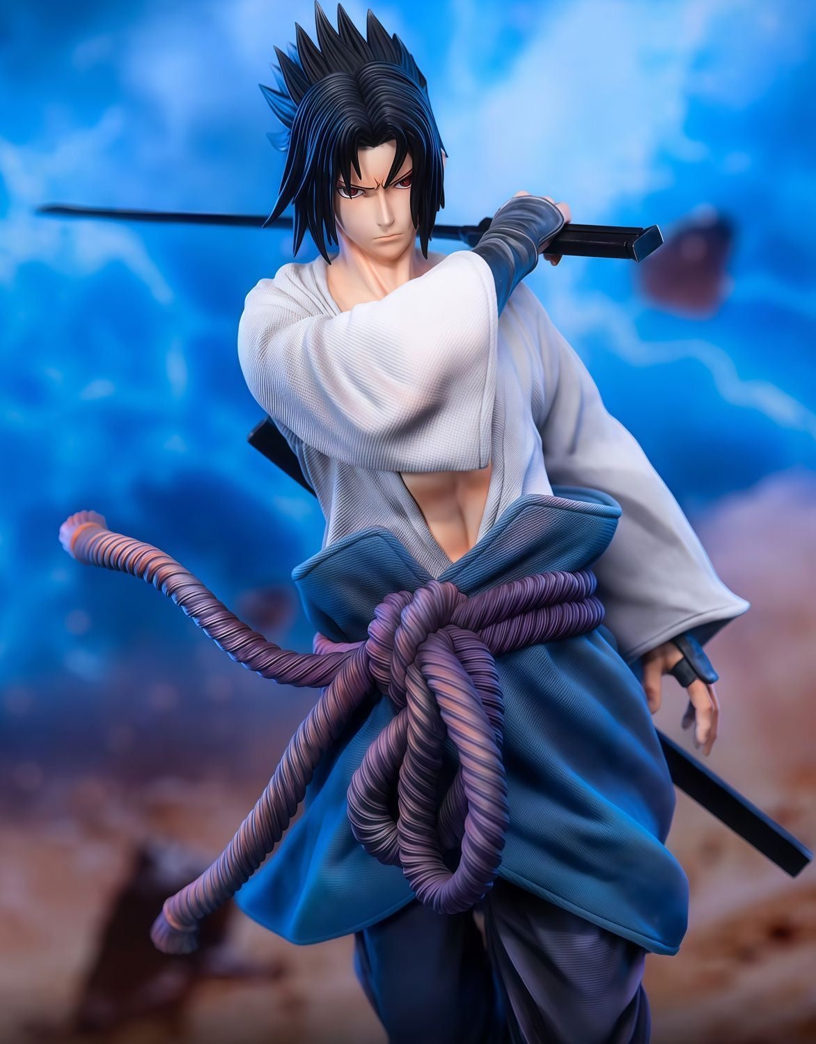 +1 Anime Sasuke Uchiha "Avenger's Resolve" 36cm Premium Resin Statue - Iconic Standing Pose Masterpiece