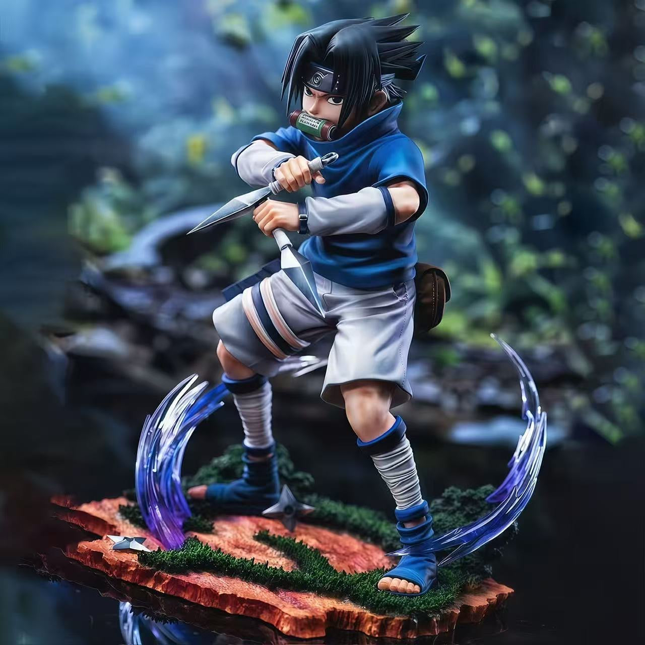 +1 Anime Sasuke Uchiha "The Avenger's Awakening" 19cm Premium Statue - Iconic Battle Version 手办模型