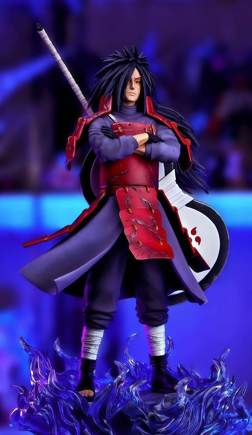 +1 Anime Uchiha Madara "God of Shinobi" 25cm Premium Collectible Statue - Iconic Legendary Battle Version 手办模型