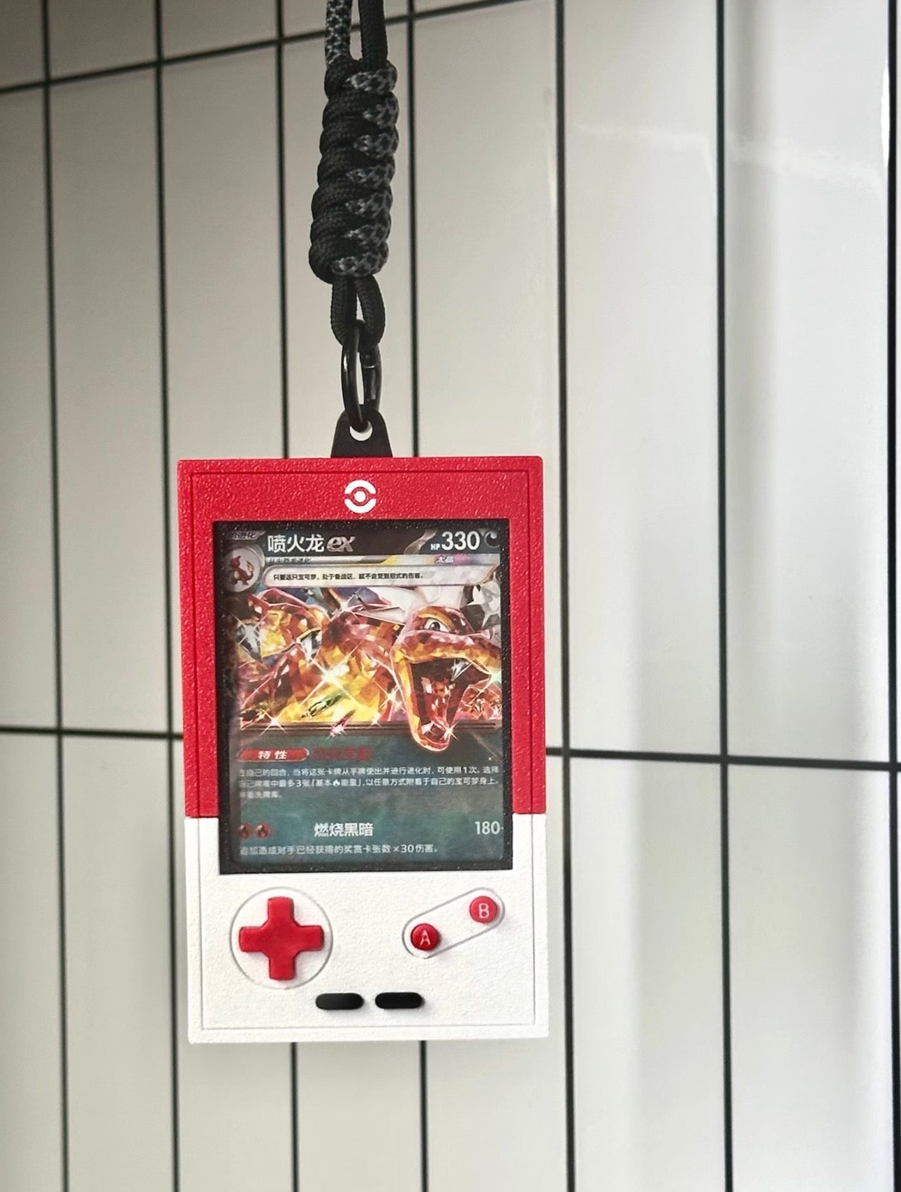 +1 Anime Ultimate Pokémon Card Display Case | Retro Gameboy & Poke Ball Style Slab Protectors for TCG Collectors White&Red